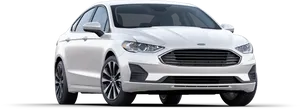 White Ford Fusion Side View PNG Image