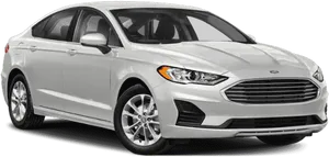 White Ford Fusion Side View PNG Image