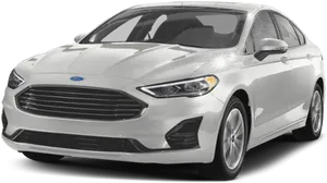 White Ford Fusion2020 Side View PNG Image