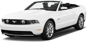 White Ford Mustang Convertible PNG Image