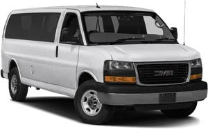 White G M C Passenger Van PNG Image