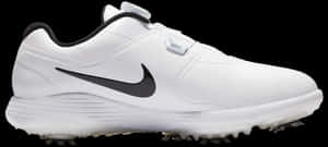 White Golf Shoewith Spikes PNG image with transparent background