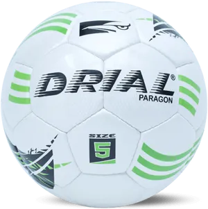 White Green Soccer Ball Size5 PNG Image