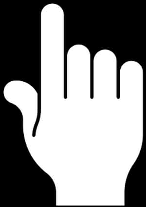 White Hand Icon Black Background PNG image with transparent background