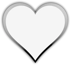 White Heart Iconon Black Background PNG Image