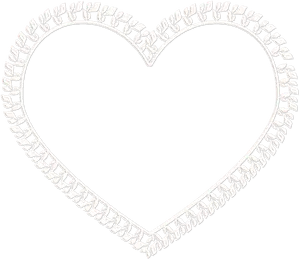 White Heart Outline Black Background PNG Image