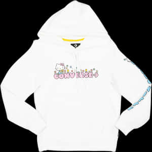 Converse X Hello Kitty Women Flower Po Hoodie White - Hoodie, HD Png Download PNG