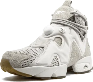 White High Top Sneaker Profile View PNG Image