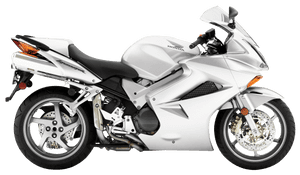 White Honda Sportbike Motorcycle PNG image with transparent background