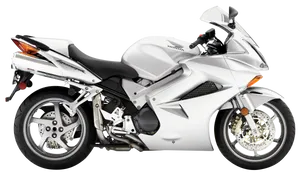 White Honda Sportbike Motorcycle PNG Image