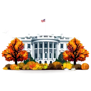 White House During Autumn Png 47 PNG Image