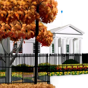 White House During Autumn Png Gna PNG Image