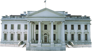 White House Exterior Classic Architecture PNG with transparent background