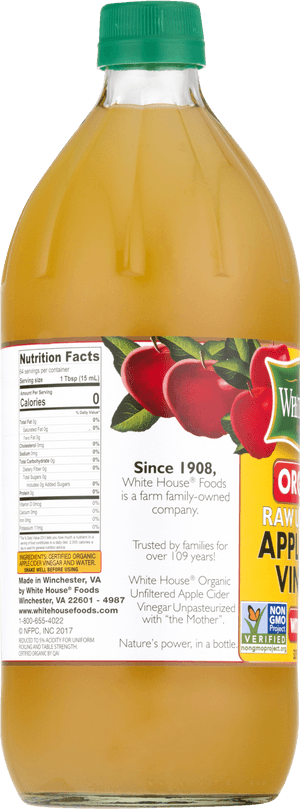 White House Organic Apple Cider Vinegar Bottle PNG