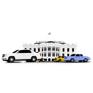 White House With Presidential Motorcade Png Lms18 PNG Image