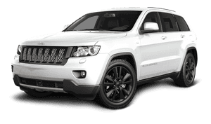 White Jeep Grand Cherokee S U V Side View PNG image with transparent background