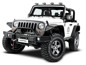 White Jeep Wrangler Offroad Ready PNG image with transparent background
