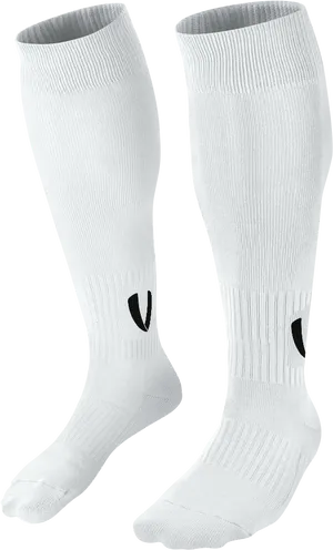 White Knee High Sports Socks PNG Image