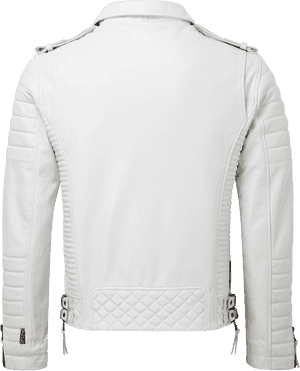 Bear- White Moto Sheepskin Leather Jacket - Leather Jacket, HD Png Download PNG image with transparent background
