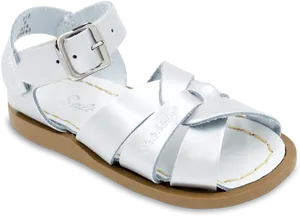 White Leather Strappy Sandal PNG Image