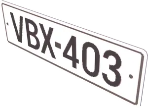 White License Plate V B X403 PNG Image