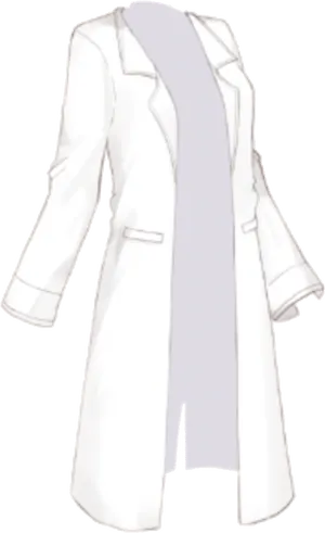 White Long Coat Transparent Background PNG Image