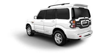 White Mahindra Scorpio S U V PNG Image