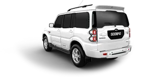 White Mahindra Scorpio S U V PNG Image