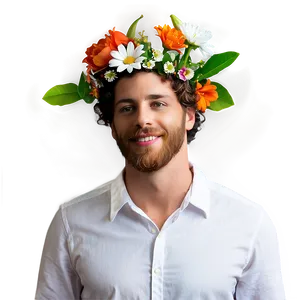 White Man With Flowers Png Ugx PNG Image