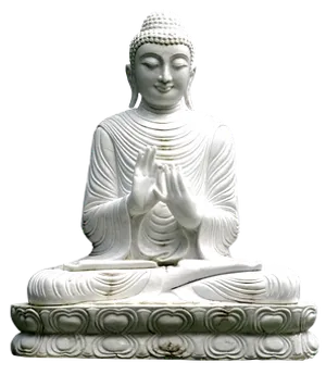 White Marble Buddha Statue PNG Image