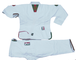 White Martial Arts Giwith Emblems PNG with transparent background