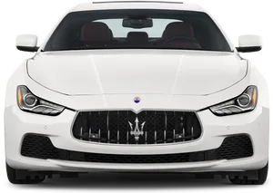 White Maserati Ghibli Front View PNG Image