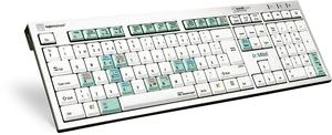 White Mechanical Keyboardwith Colorful Keys PNG Image