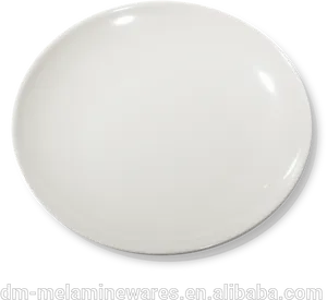 White Melamine Platewith Black Edge PNG Image