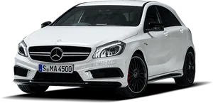 White Mercedes Benz A45 A M G PNG Image