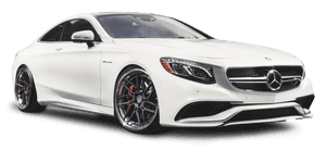 White Mercedes Benz S Class Coupe PNG image with transparent background