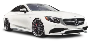 White Mercedes Benz S Class Coupe PNG Image