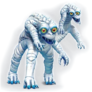 White Monster For Kids Png Vme45 PNG Image