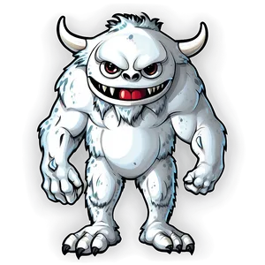 White Monster Mascot Graphic Png 06212024 PNG Image