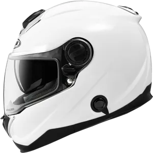 White Motorcycle Helmet Side View PNG Image