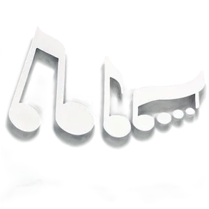 White Music Note Flat Design Png 20 PNG Image