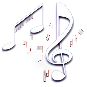 White Music Notes B PNG Image