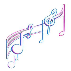 White Music Notes Falling Png 06262024 PNG Image