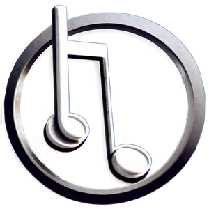 White Music Notes In Circle Png Ony84 PNG Image