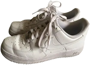 White Nike Air Force1 Sneakers PNG Image