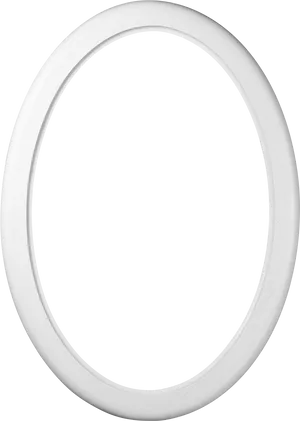 White Oval Frameon Plain Background PNG Image