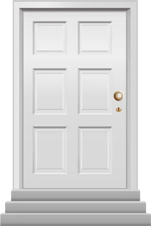 White Panel Door Design PNG Image