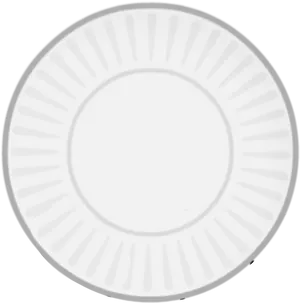 White Paper Plate Top View PNG Image