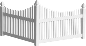 White Picket Fence3 D Model PNG Image