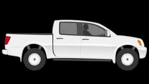 White Pickup Truck Side View PNG image with transparent background